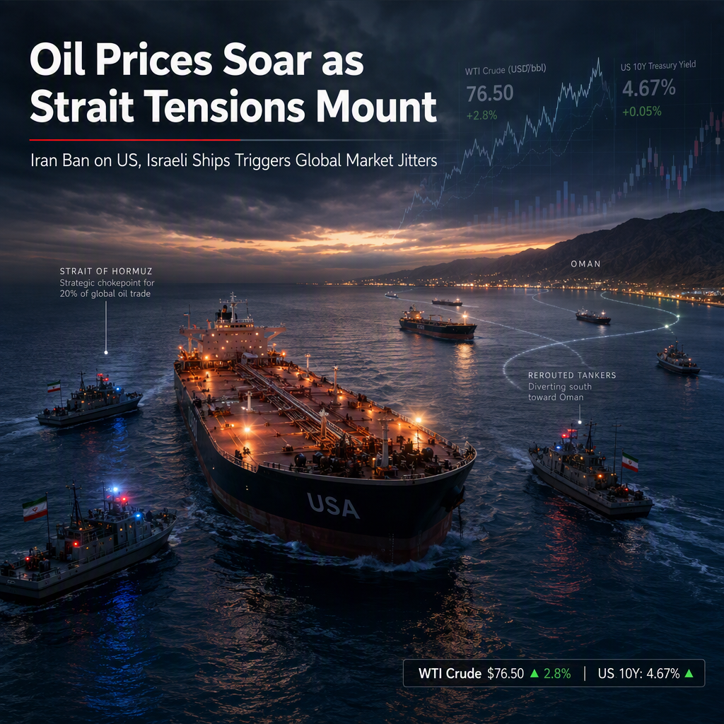 WTI Oil Surges as Iran-Oman Strait Ban Sparks Geopolitical Tensions and US Yield Jump