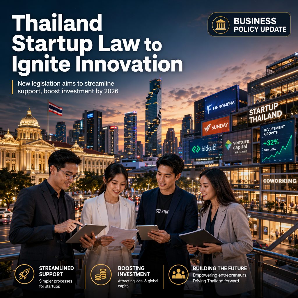 Thailand Set to Enact Startup Law by Year-End to Boost Innovation and Investment