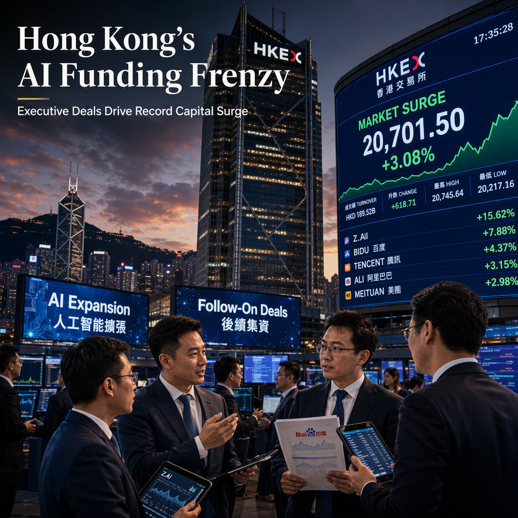 Hong Kong Sees Surge in Follow-On Deals as Chinese Tech Firms Race for AI Funding