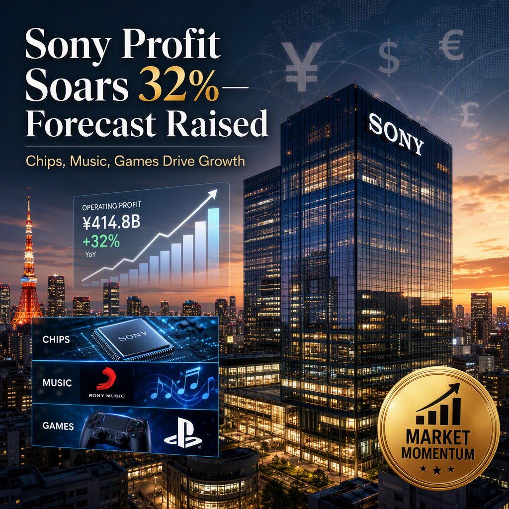 Sony Lifts Full-Year Forecast After 32% Surge in Quarterly Profit