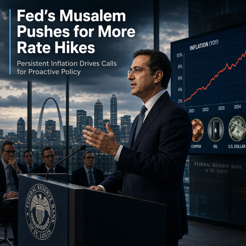 St. Louis Fed President Musalem Advocates Further Rate Hikes to Combat Persistent Inflation