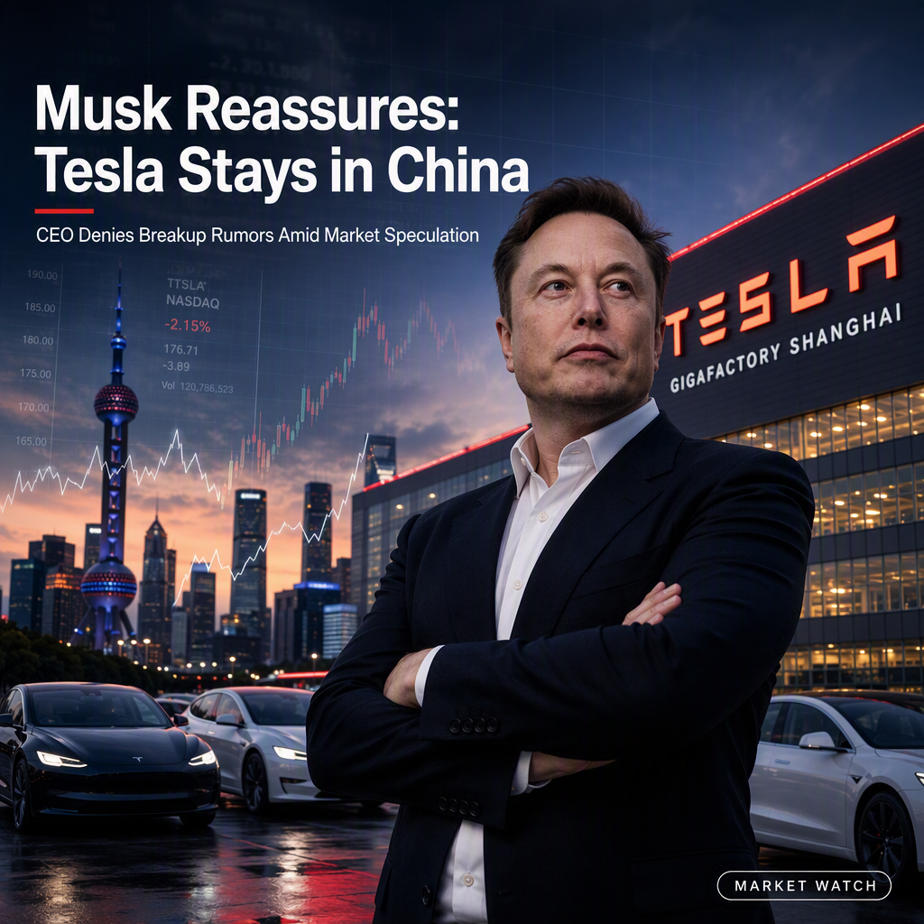 Elon Musk Denies Tesla Exit Rumors Amid Speculation Over China Strategy