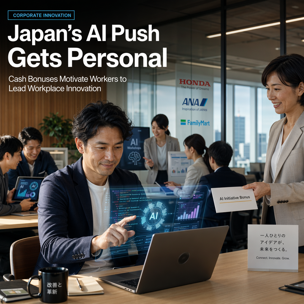 Japanese Companies Offer Bonuses to Accelerate AI Adoption Amid Productivity Challenges