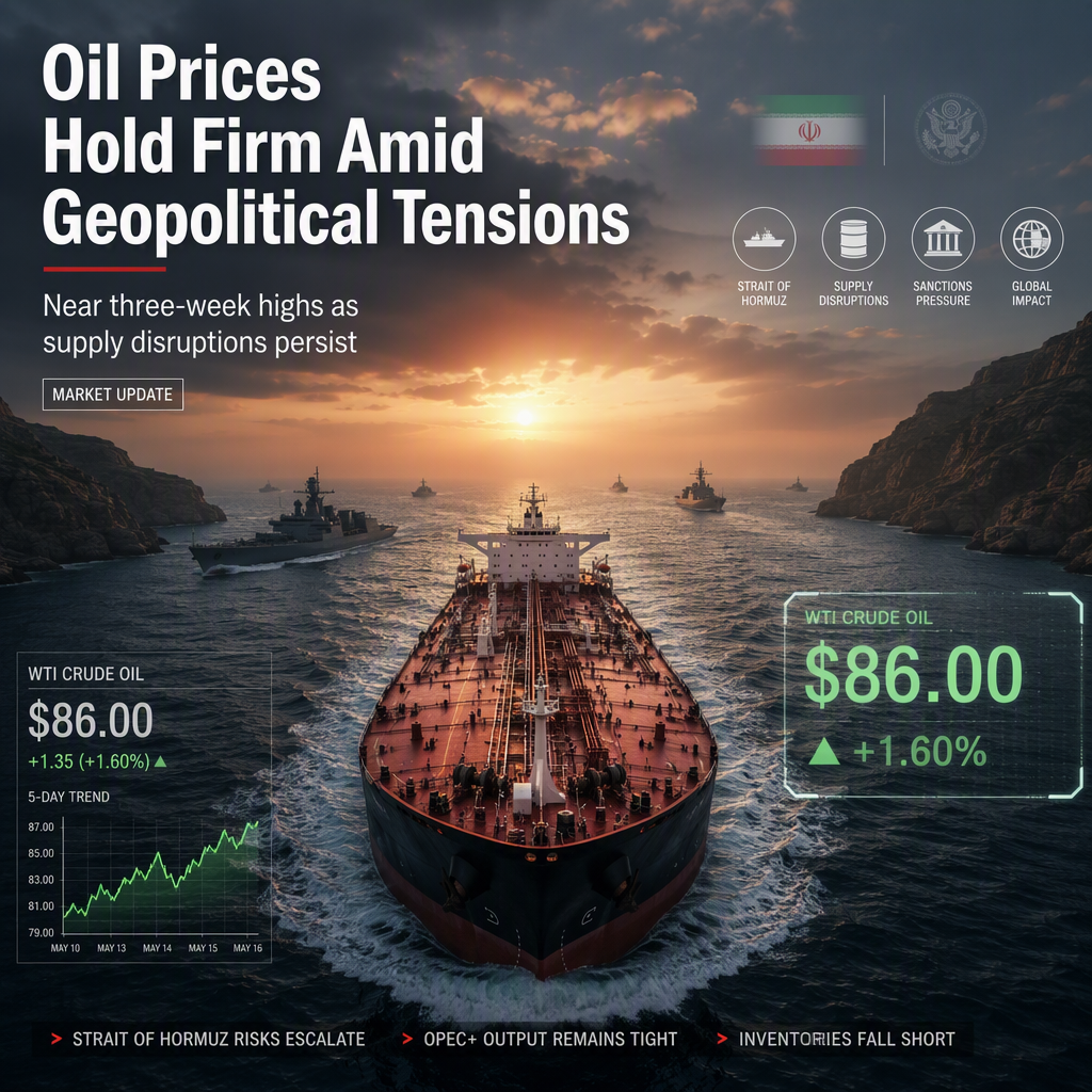 WTI Oil Holds Firm Near Three-Week High as Global Supply Tightness Persists