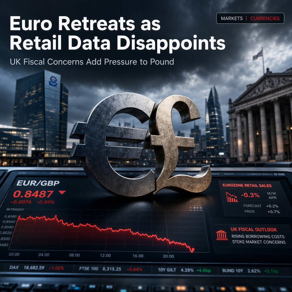 Euro Slips Against Pound as Eurozone Retail Sales Miss Forecasts, UK Fiscal Concerns Loom
