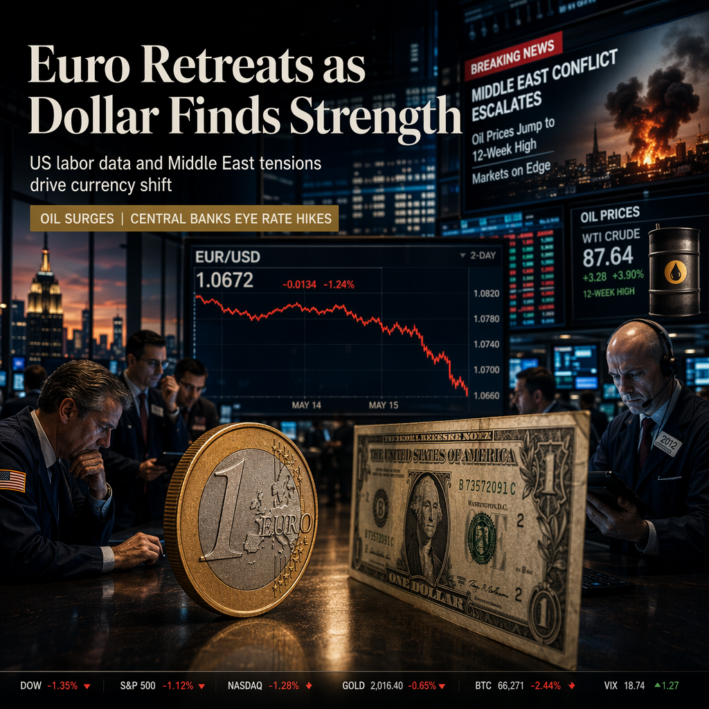Euro Retreats After Two-Day Rally as US Dollar Finds Support on Strong Labor Data and Geopolitical Tensions