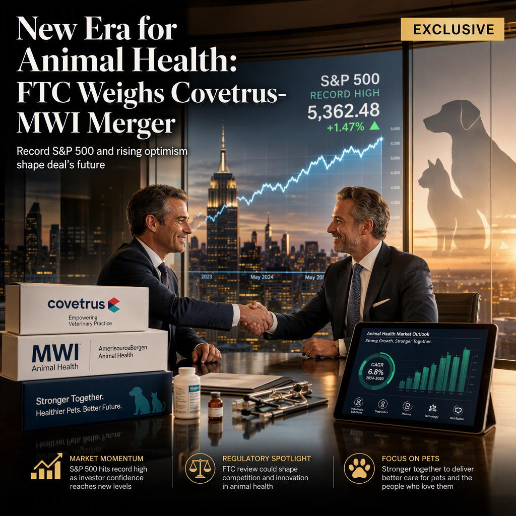 FTC Reviews Covetrus-MWI Animal Health Merger Amid Record S&P 500 and Renewed Capitalist Optimism