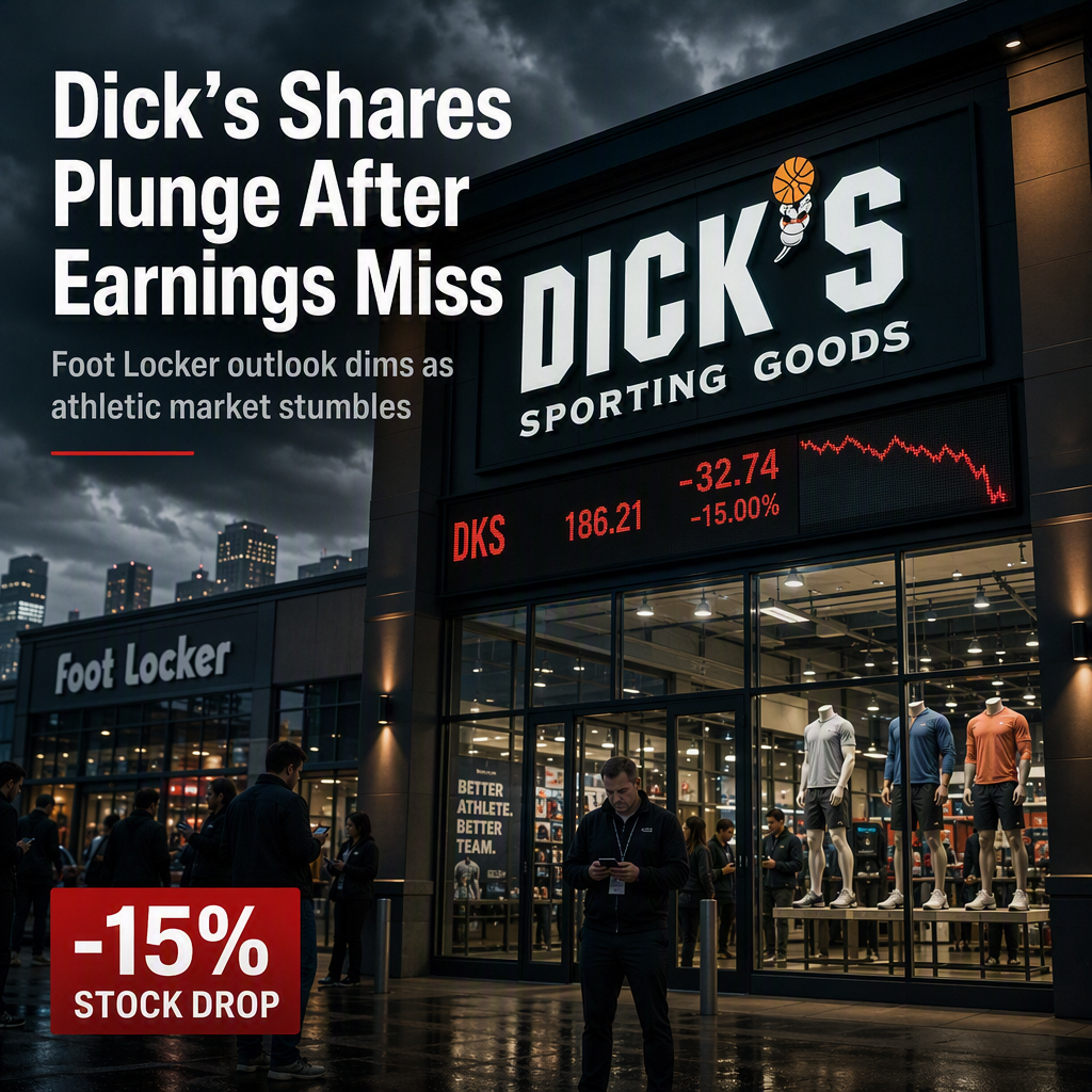 Dick's Sporting Goods Shares Plunge 15% After Q2 Earnings Miss and Lowered Foot Locker Outlook