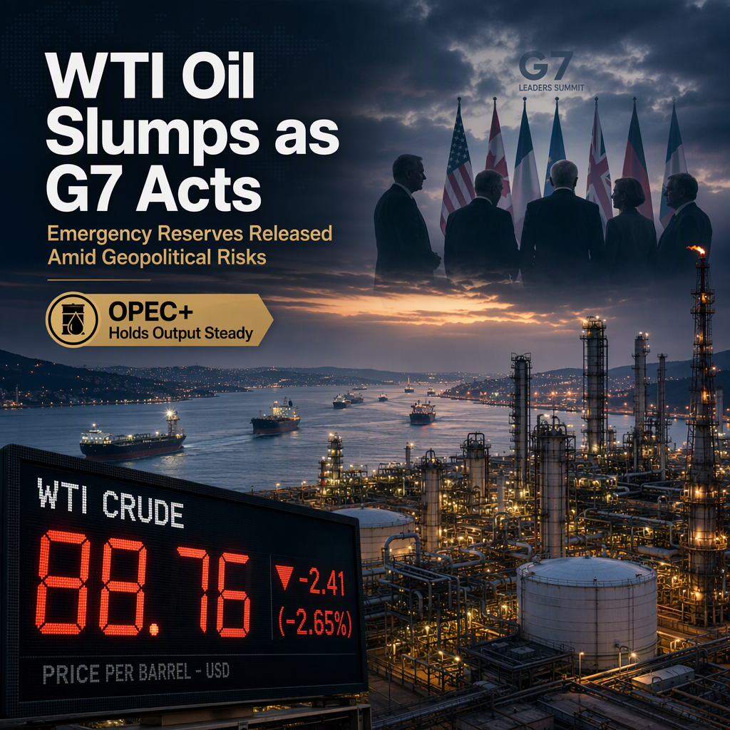 WTI Oil Falls Below $89 as G7 Releases Emergency Reserves and OPEC+ Holds Output Steady