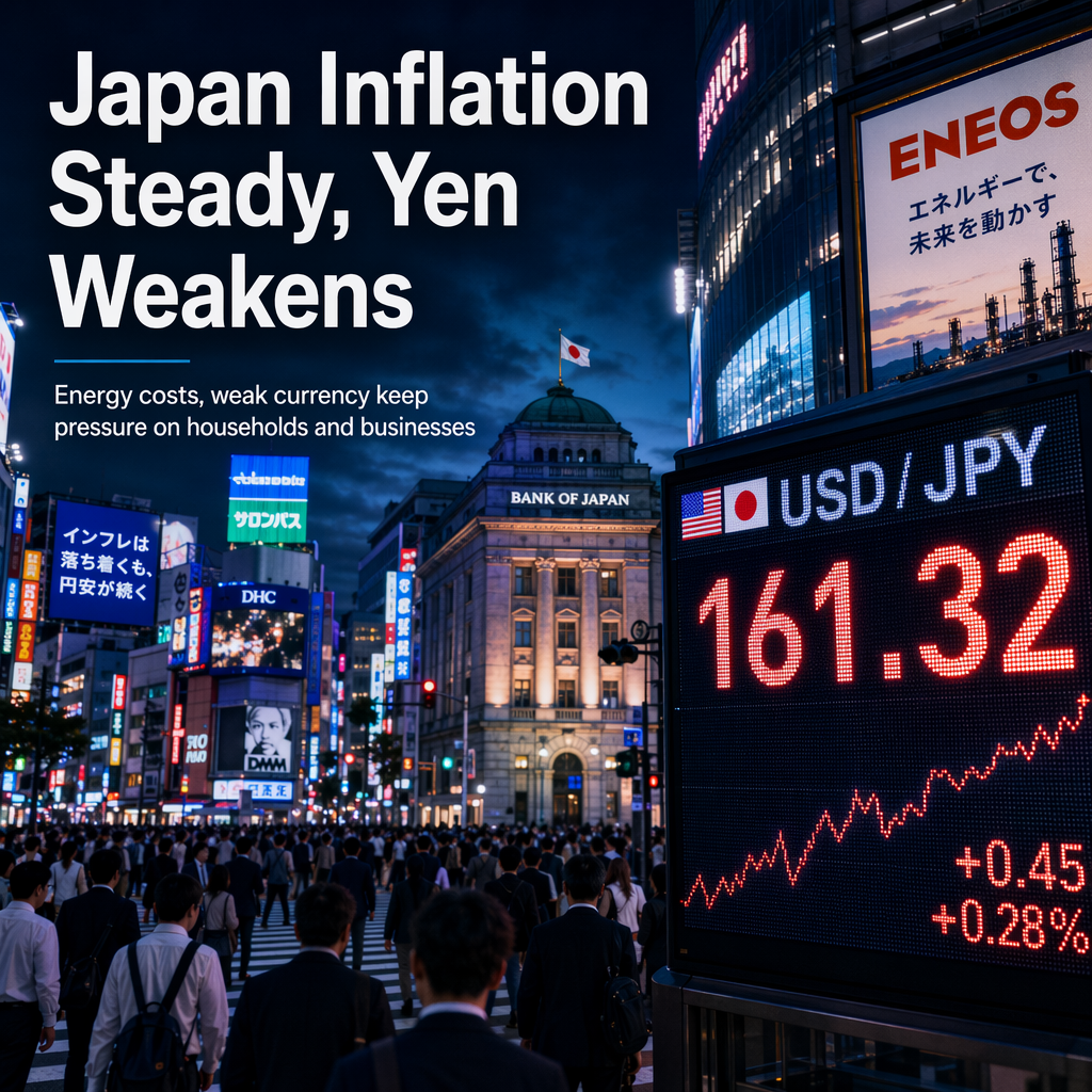 Japan's Core Inflation Holds Steady in May as Energy Costs and Yen Weakness Persist
