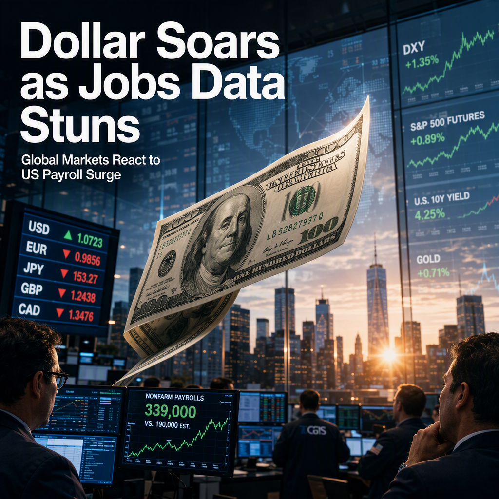 US Dollar Surges as Nonfarm Payrolls Smash Expectations, Global Currencies React