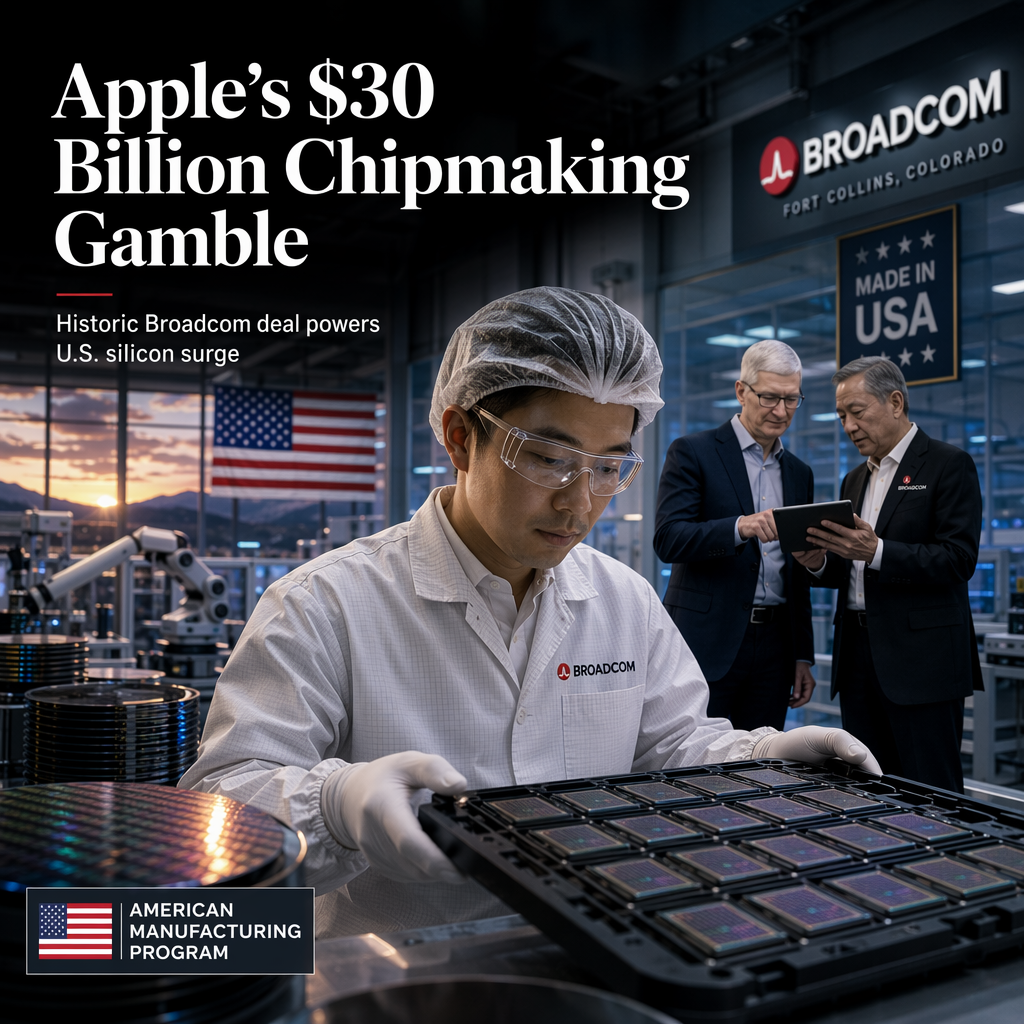 Apple Commits $30 Billion to Broadcom in Largest-Ever U.S. Chipmaking Deal
