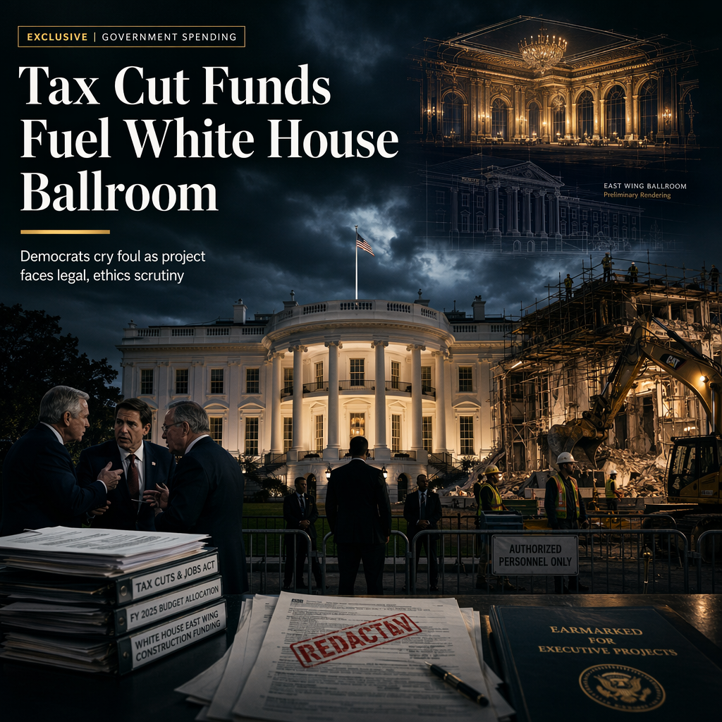 Democrats Allege Trump Redirected Tax Cut Funds to White House Ballroom Amid Funding Controversy