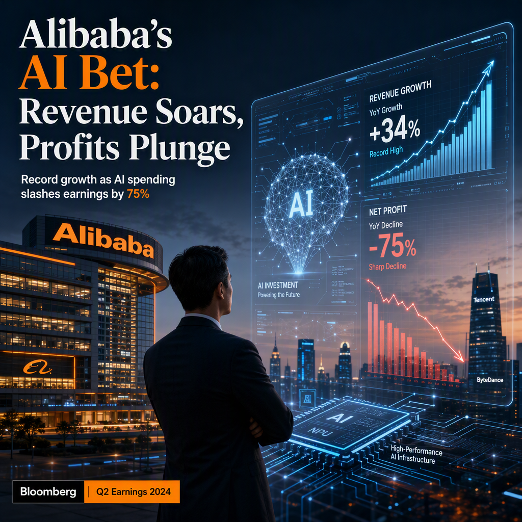 Alibaba's AI Investments Drive Record Revenue Growth but Slash Quarterly Profit by 75%