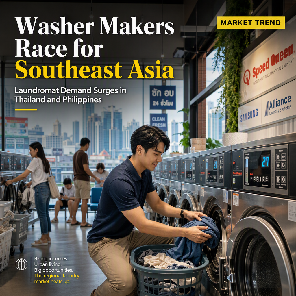 Washer Makers Target Southeast Asia as Laundromat Demand Surges in Thailand and Philippines