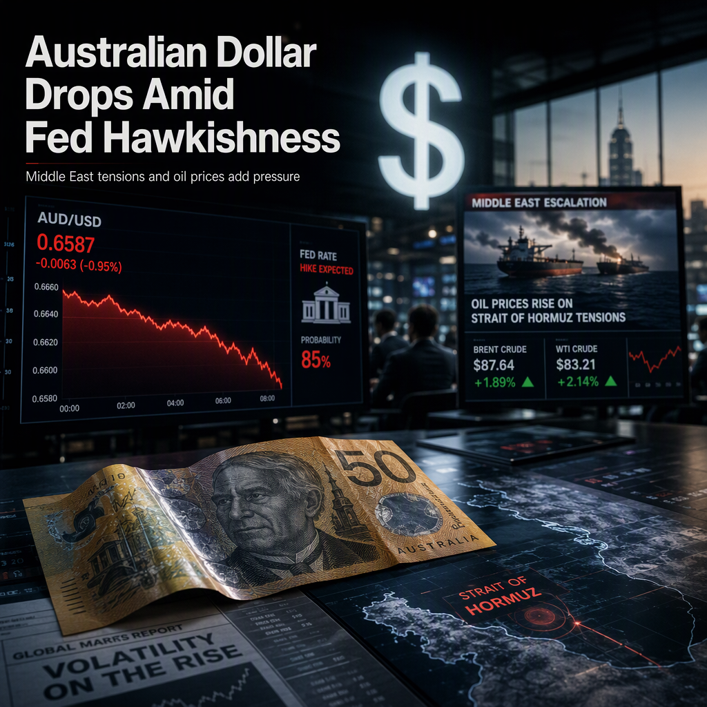 Australian Dollar Falls as Fed Signals Possible Rate Hike and Middle East Tensions Lift Oil Prices