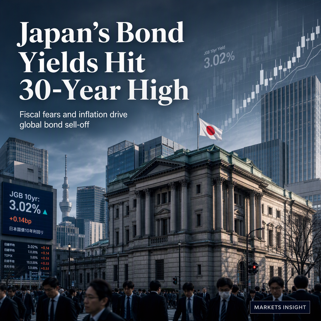 Japan's 10-Year Government Bond Coupon Hits 30-Year High Amid Global Fiscal Fears