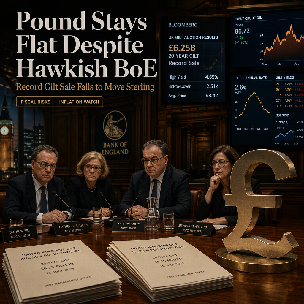 Pound Unmoved Despite Hawkish BoE Testimony and Record Gilt Sale