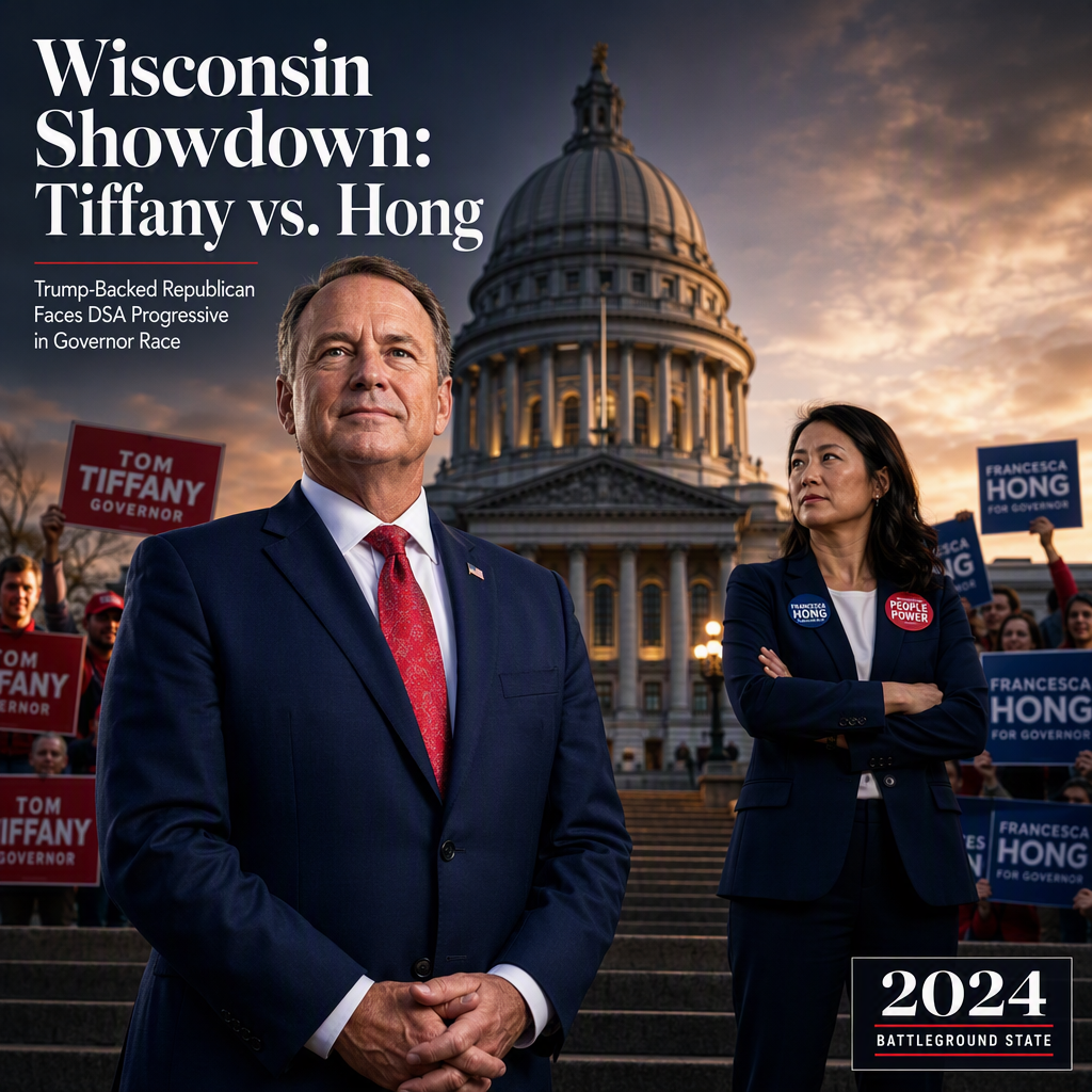 Trump-Backed Tom Tiffany Secures GOP Nomination in Wisconsin Governor Race, Faces DSA's Francesca Hong