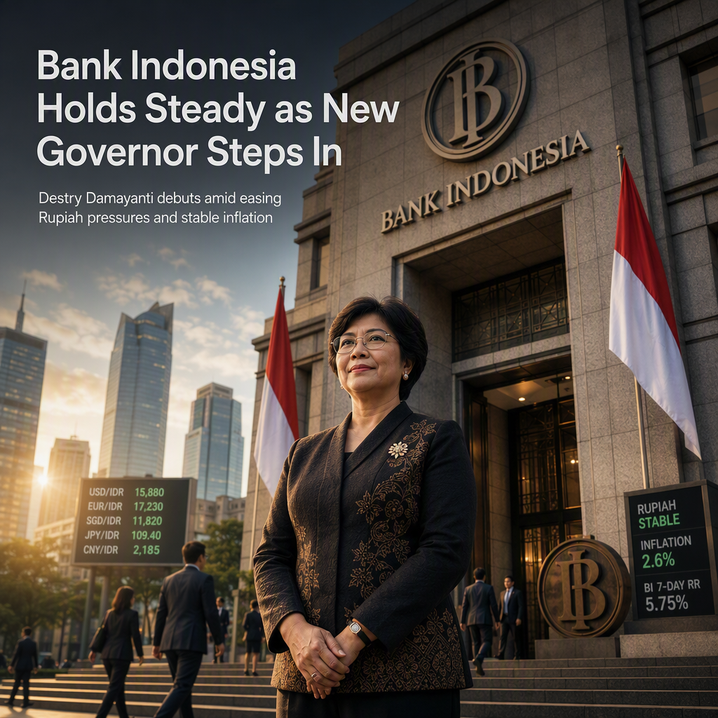 Bank Indonesia Expected to Hold Rates Steady as New Governor Debuts Amid Easing Rupiah Pressures