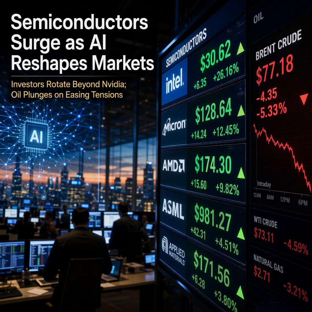 AI Boom Drives Semiconductor Surge as Investors Rotate Beyond Nvidia; Oil Sees Sharpest Monthly Drop Since 2020