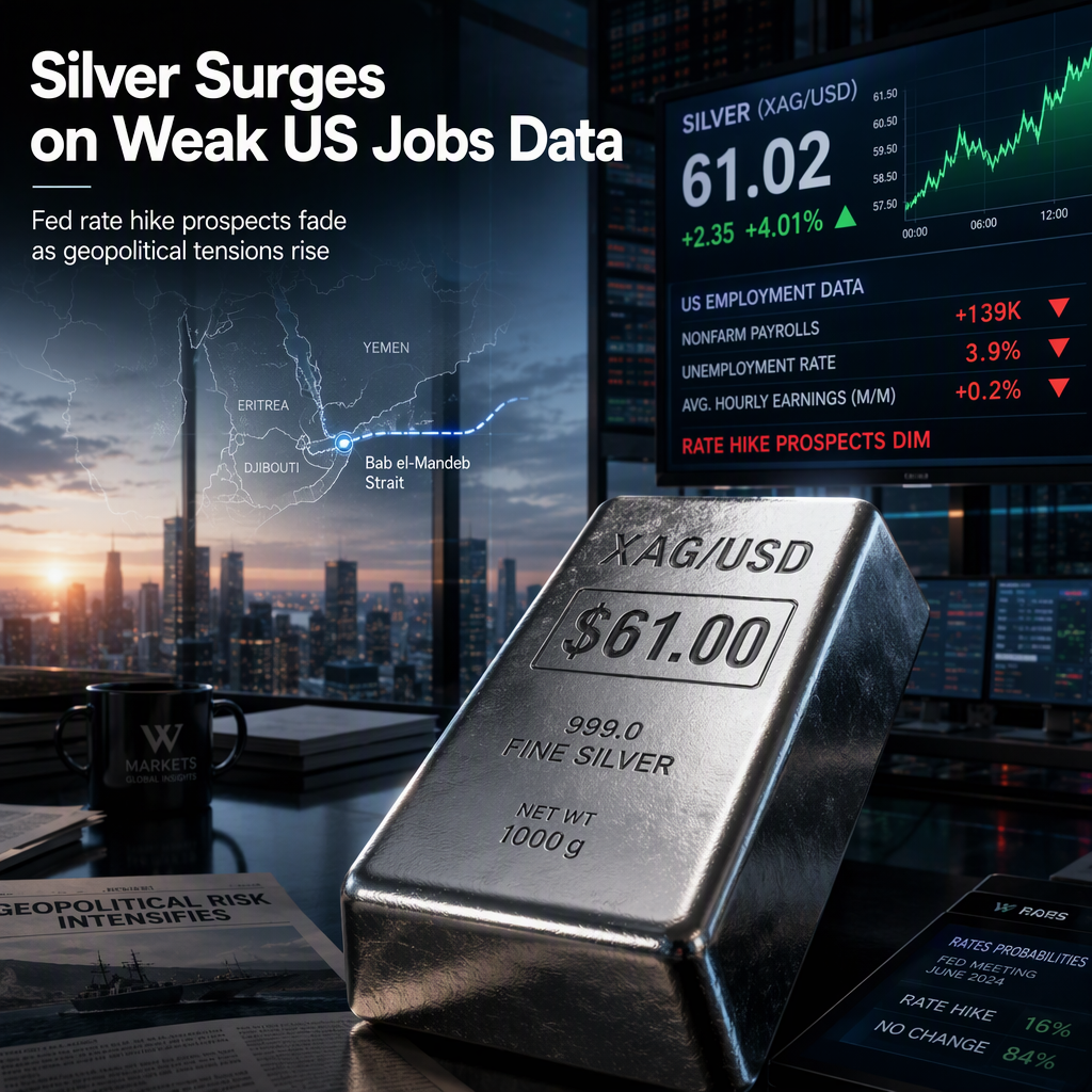 Silver Rallies Near $61 as US Jobs Data Dims Fed Rate Hike Prospects