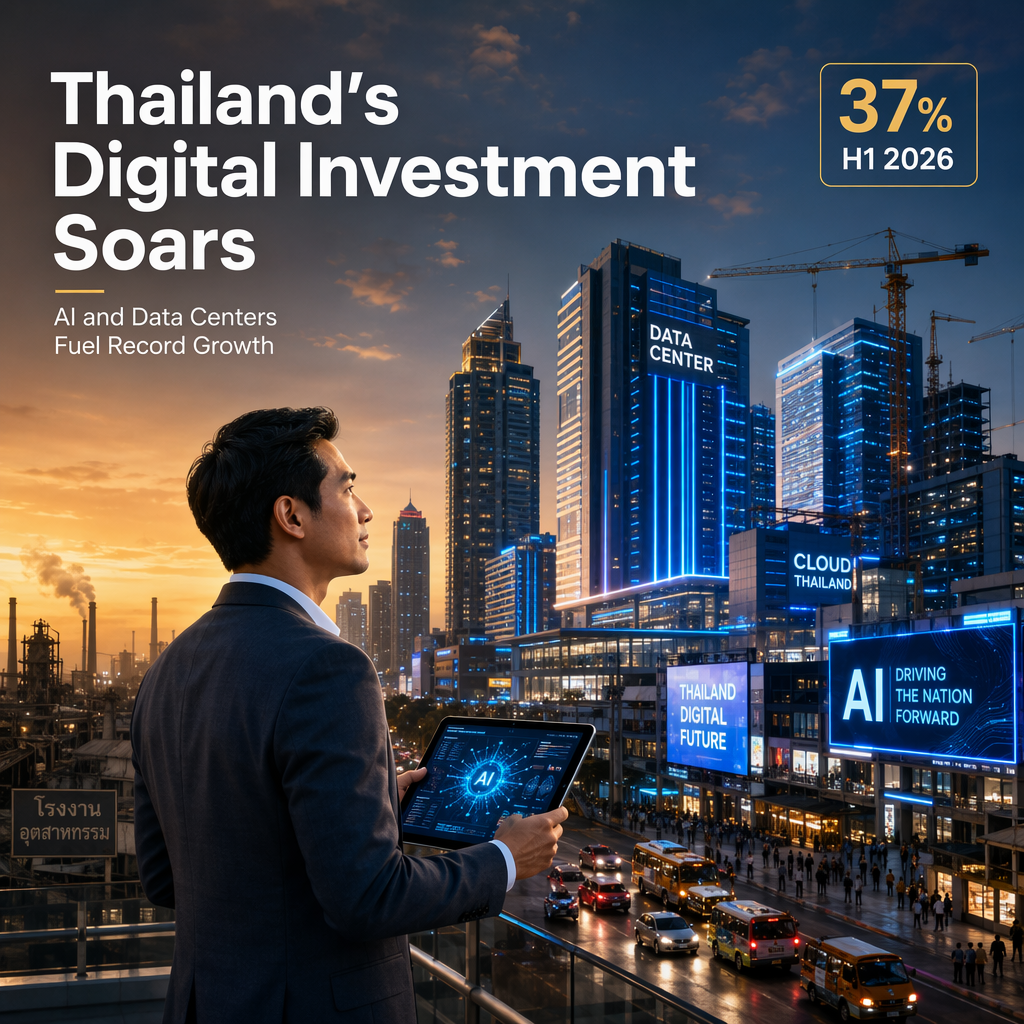 Thailand's Investment Surges 37% in H1 2026 on AI-Driven Digital Sector Boom