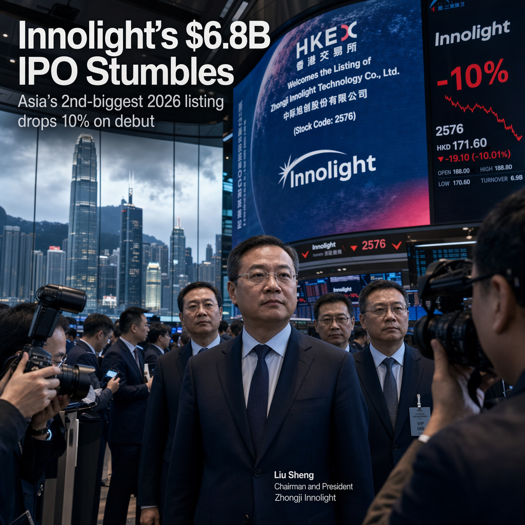 Innolight Shares Drop 10% After $6.8 Billion Hong Kong IPO, Asia's Second-Biggest Listing of 2026