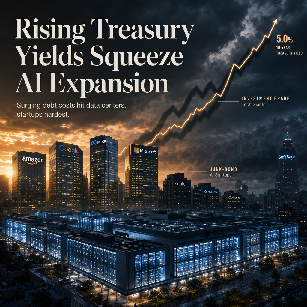 Rising Treasury Yields Threaten AI Infrastructure Expansion as Debt Costs Surge