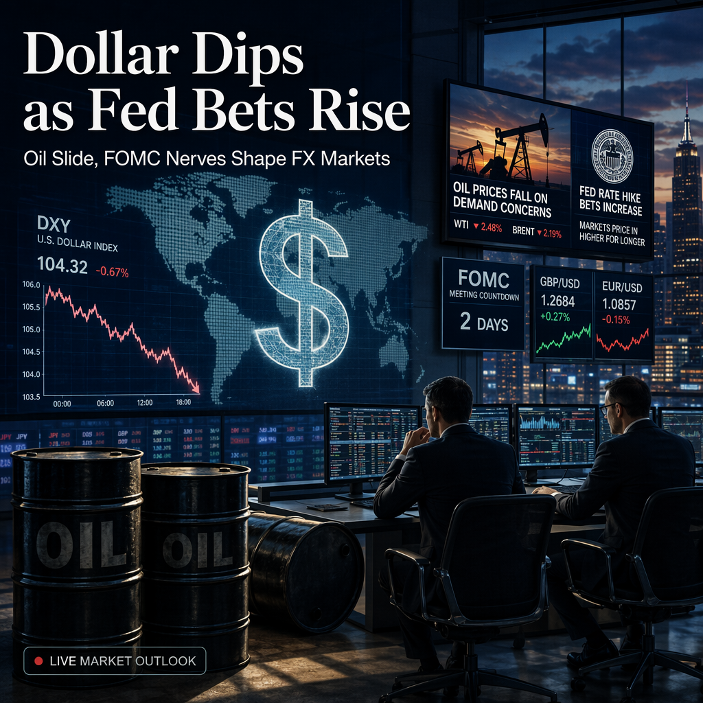 US Dollar Softens as Oil Prices Fall and Fed Rate Hike Bets Rise Ahead of FOMC