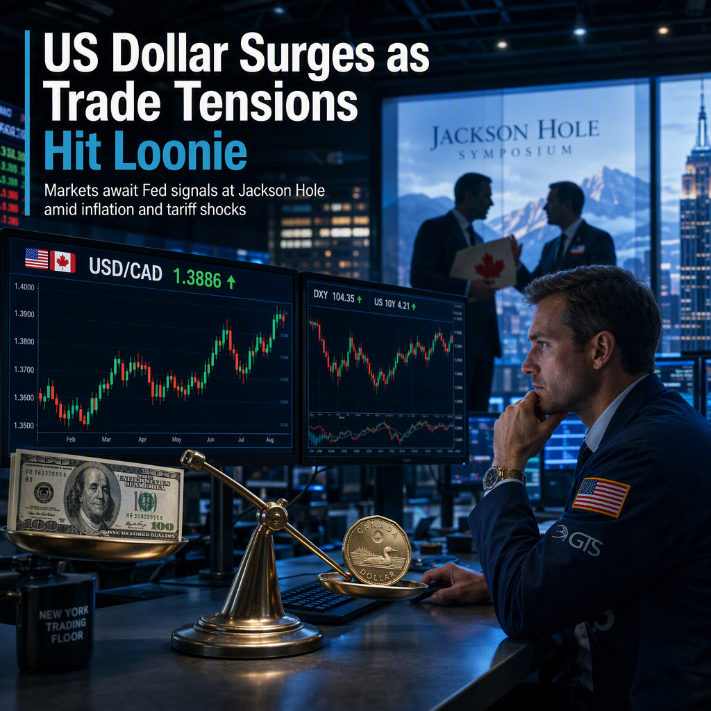 US Dollar Strengthens as Trade War and Sticky Inflation Pressure Canadian Dollar Ahead of Jackson Hole Symposium