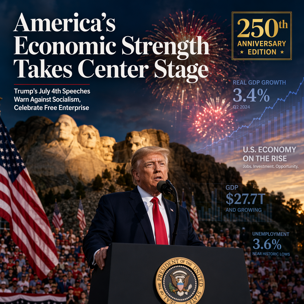 President Trump Highlights American Economic Strength and Warns Against Socialism During July 4th Speeches