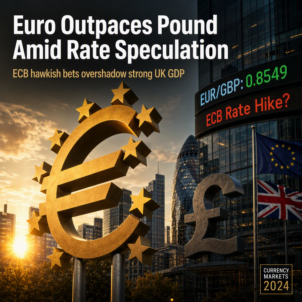 Euro Rises Against Pound Despite Strong UK GDP as ECB Rate Hike Bets Grow