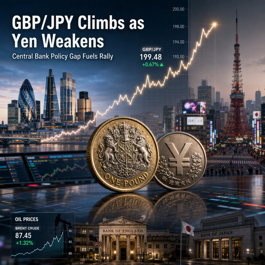 GBP/JPY Edges Higher Amid Yen Weakness and Central Bank Policy Divergence