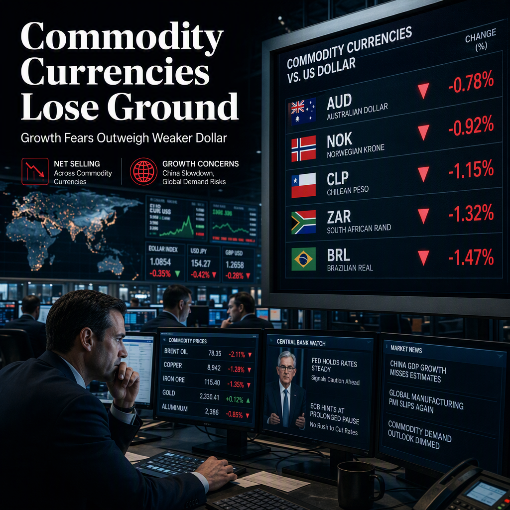 Commodity Currencies Falter Despite Weaker Dollar as Growth Concerns Persist