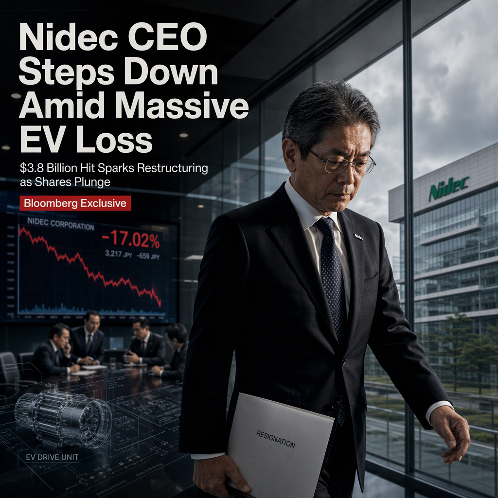 Nidec CEO Resigns as Company Faces $3.8 Billion Impairment Loss in EV Drive Unit