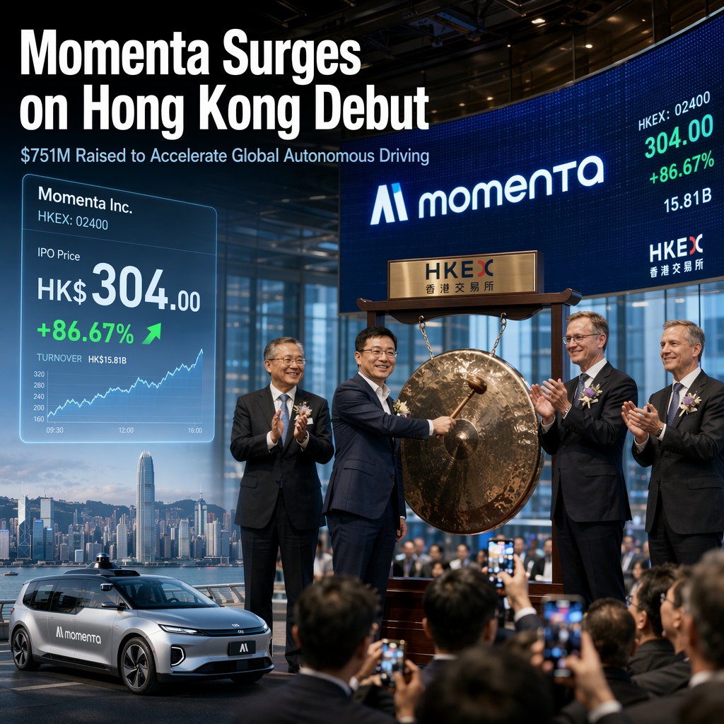 Momenta Surges in Hong Kong Debut, Raising $751 Million to Advance Autonomous Driving