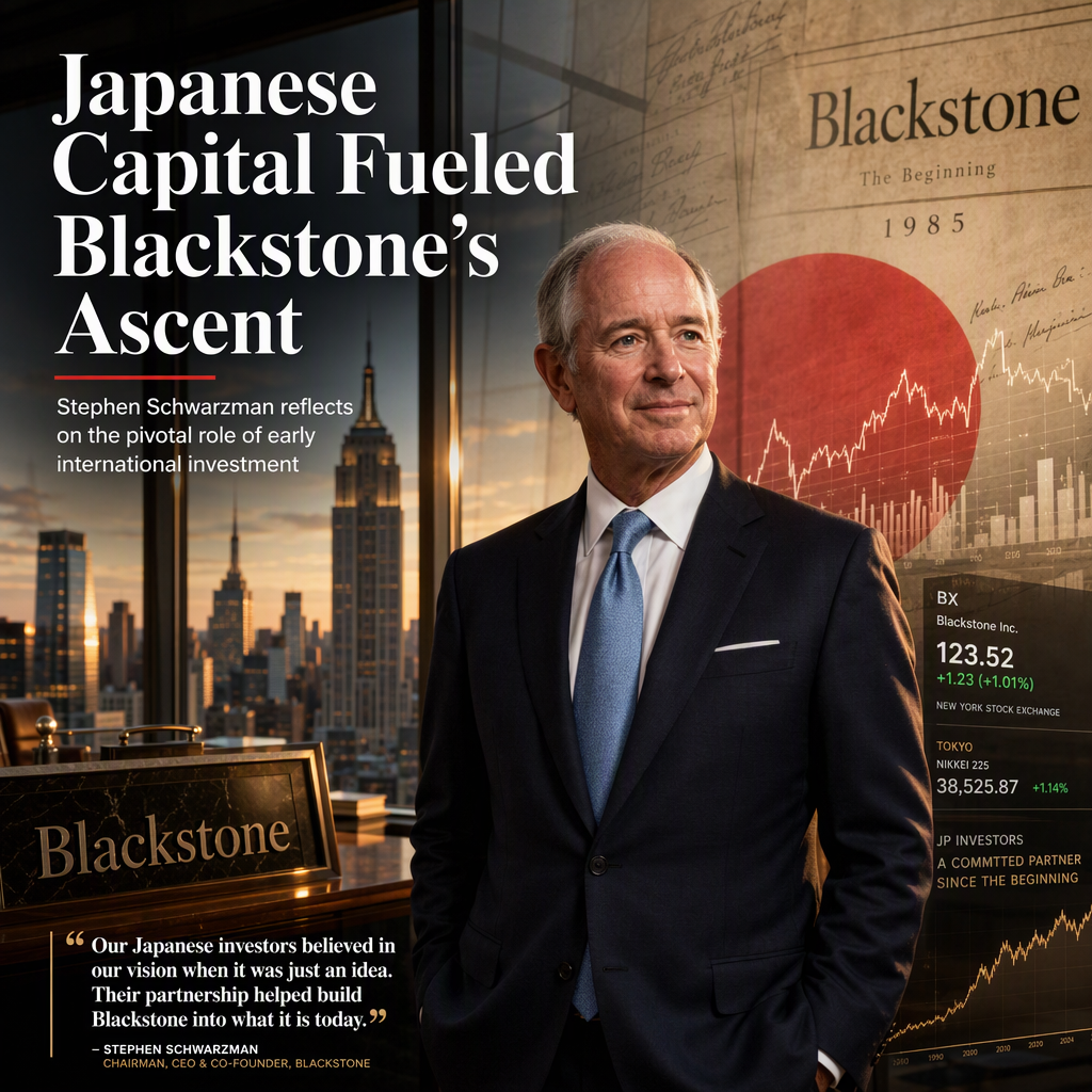 Stephen Schwarzman Credits Japanese Capital for Blackstone's Rise
