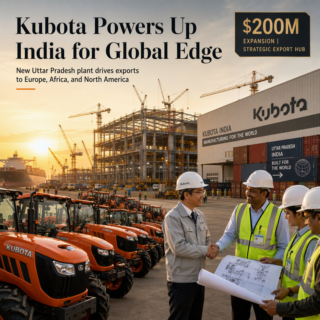 Kubota Expands Indian Manufacturing to Boost Global Exports and Gain Price Edge