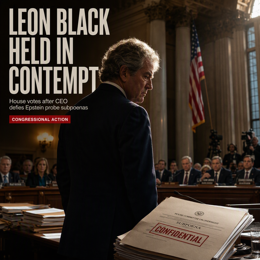 House Holds Former Apollo CEO Leon Black in Contempt Over Epstein Probe Subpoenas