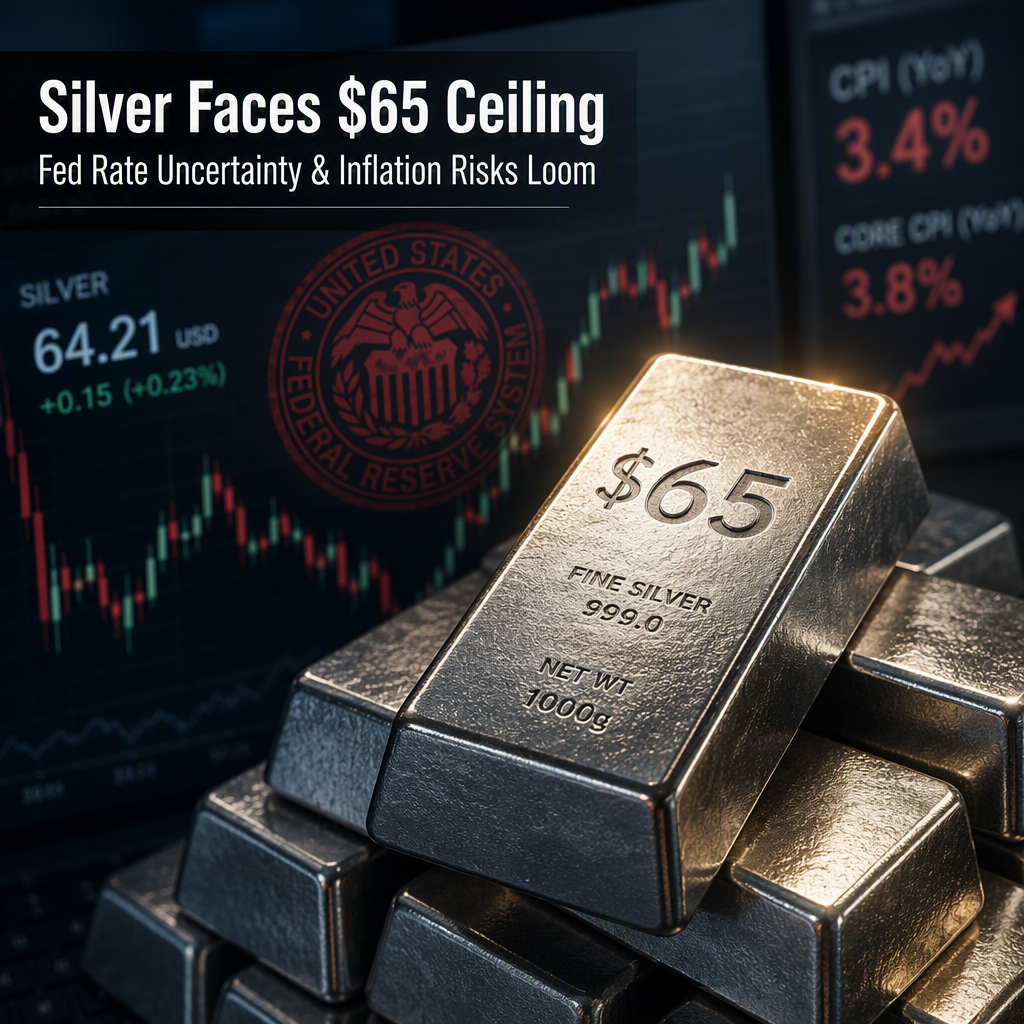 Silver Struggles to Break $65 Amid Fed Rate Uncertainty and Inflation Risks