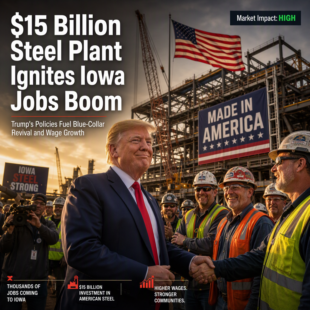 Trump Unveils $15 Billion Iowa Steel Plant Amid Surge in Blue-Collar Manufacturing Jobs