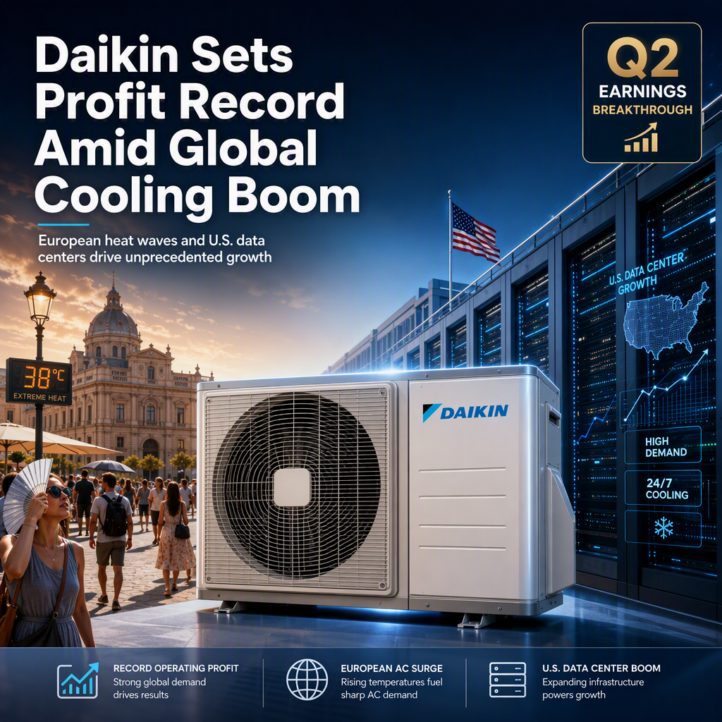 Daikin Achieves Record Operating Profit on Surging European AC Demand and U.S. Data Center Growth