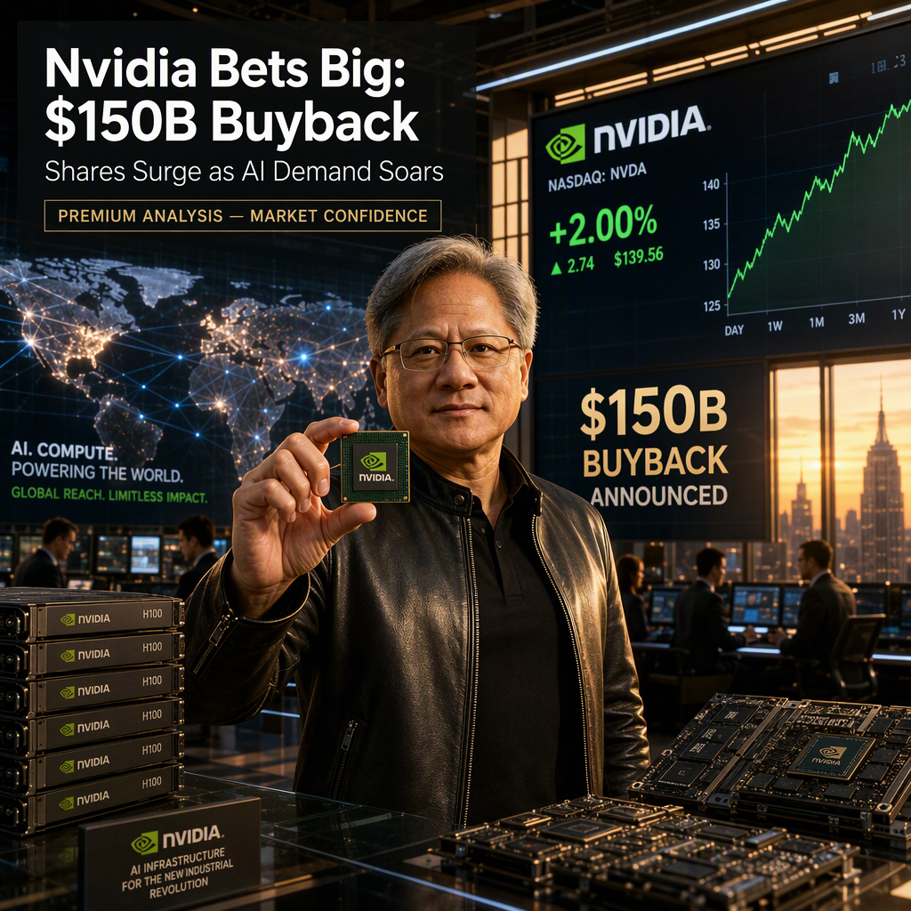 Nvidia Announces Record $150 Billion Stock Buyback Amid Surging AI Demand and Undervalued Shares