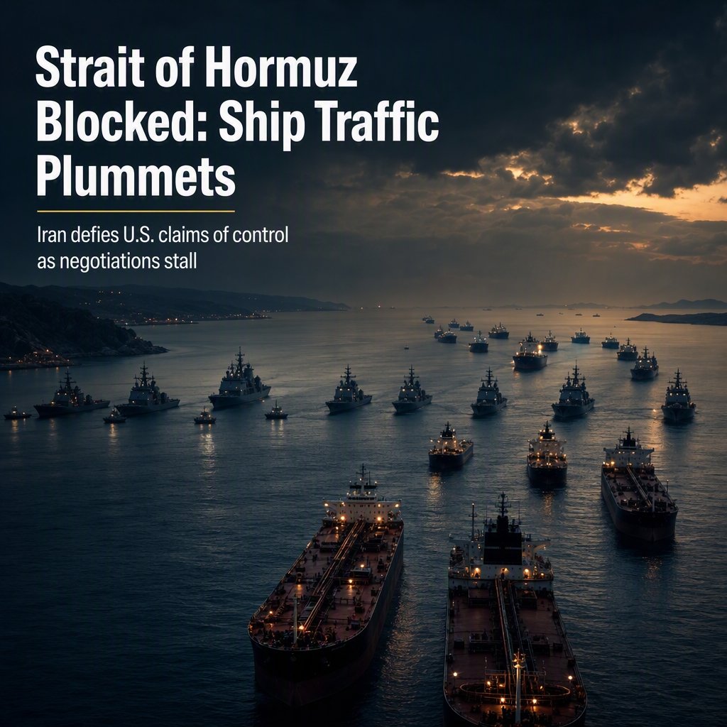 Iran Maintains Strait of Hormuz Blockade Amid U.S. Claims of Control, Ship Traffic Plummets