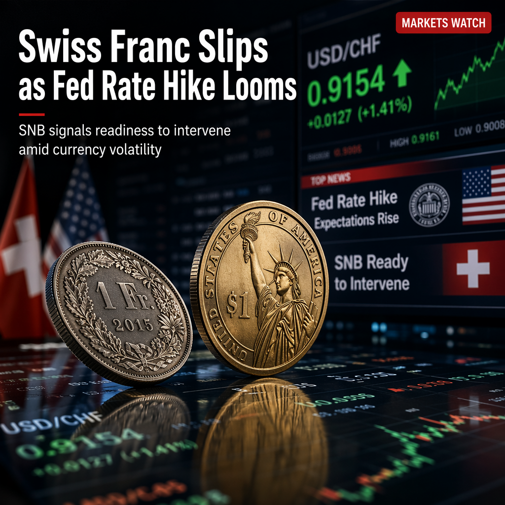 Swiss Franc Weakens Against US Dollar Amid Fed Rate Hike Expectations, SNB Signals Readiness to Intervene