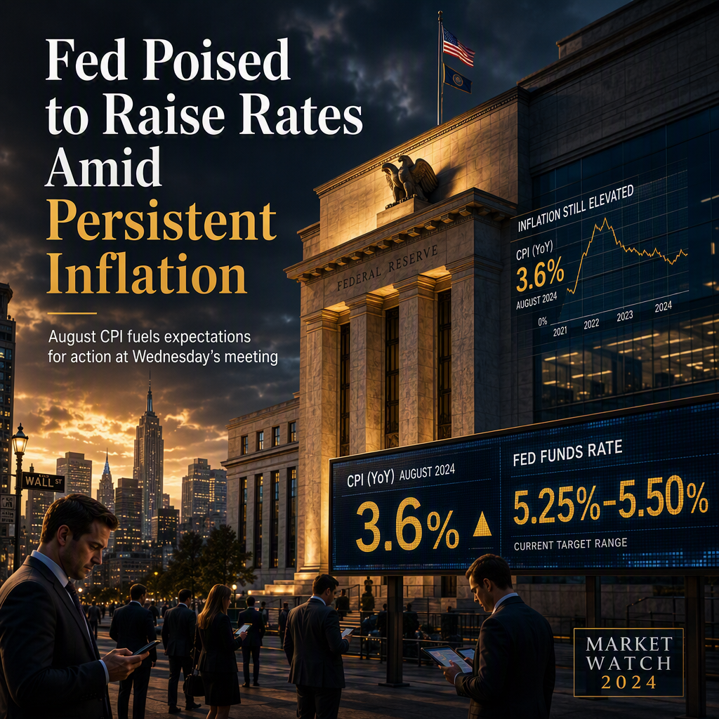 Fed Expected to Raise Rates as August CPI Data Shows Persistent Inflation Pressure
