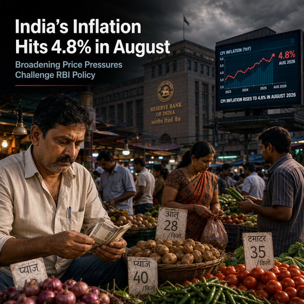 India's Inflation Rises to 4.8% in August 2026, Broadening Price Pressures Challenge RBI Policy