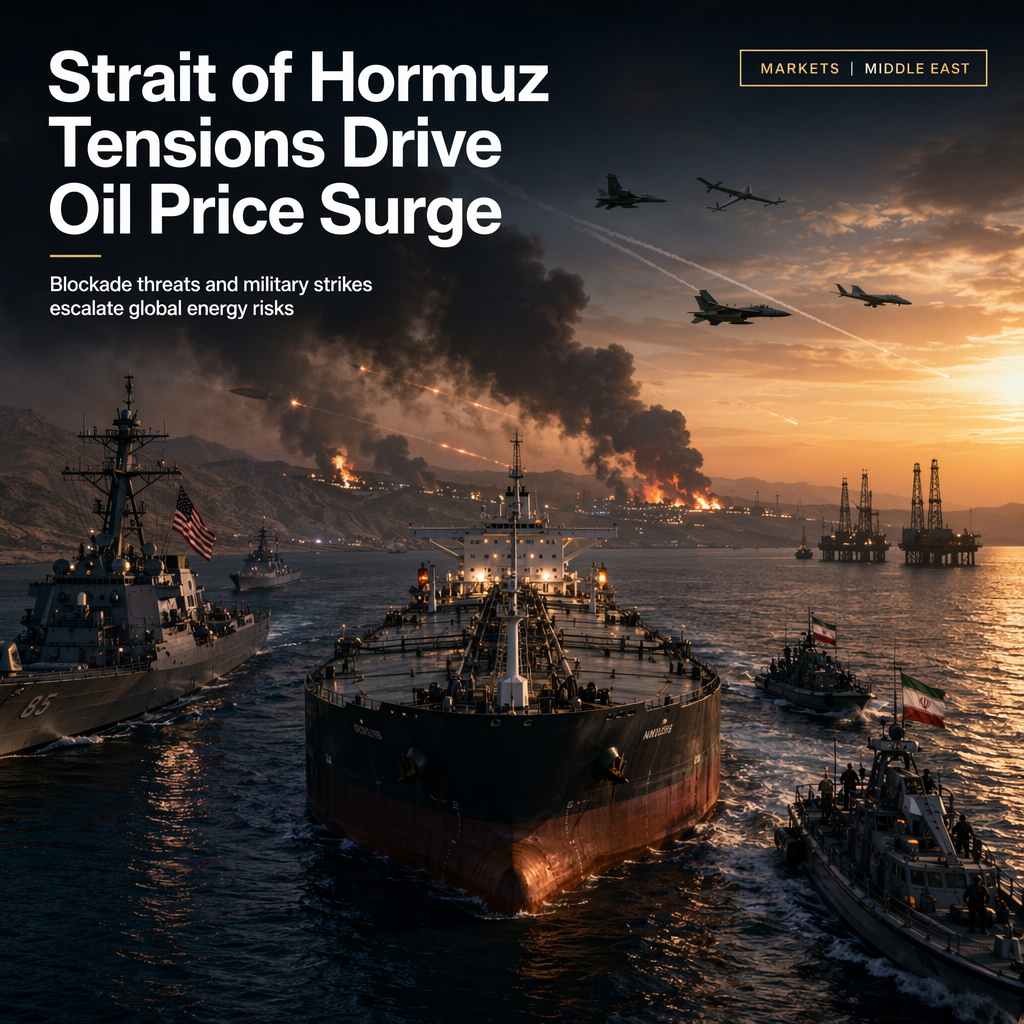 Escalation in U.S.-Iran Conflict Spurs Oil Price Gains Amid Strait of Hormuz Blockade Threats