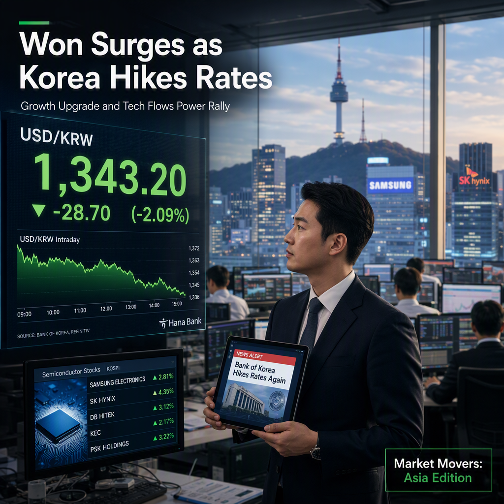 South Korean Won Surges as Bank of Korea Implements Back-to-Back Rate Hikes and Upgrades Growth Forecast